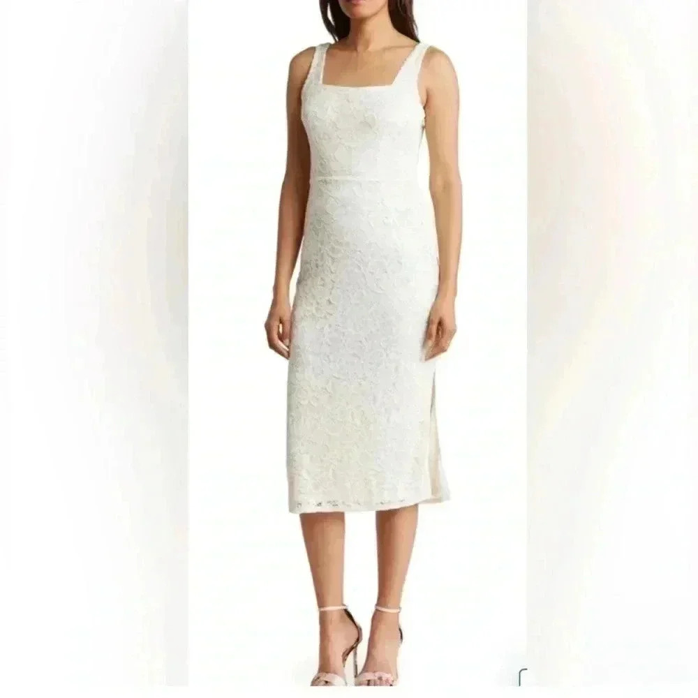 Sam edelman lace open back midi dress size 6